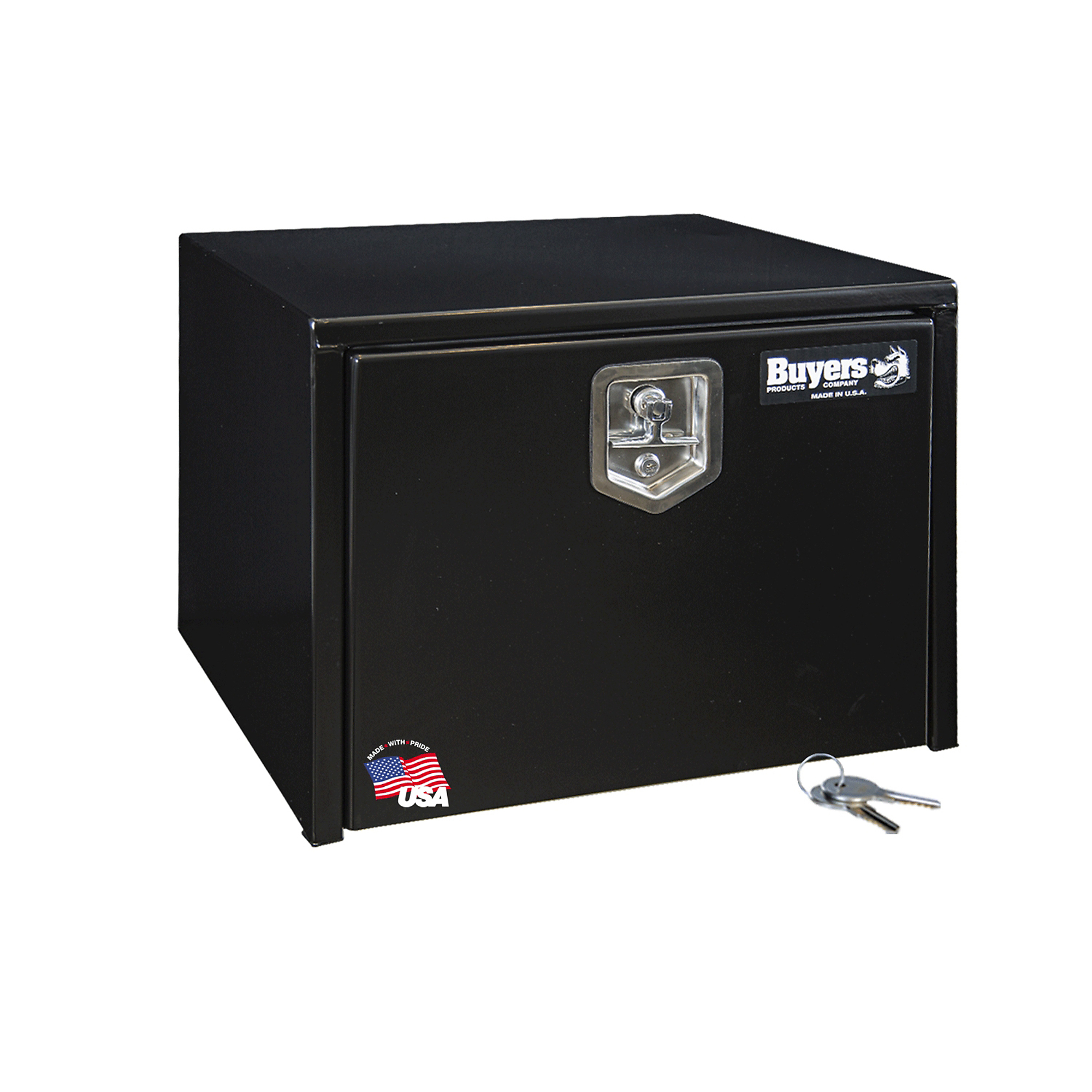 Buyers Products, 24x18x18in. Steel Underbody Truck Tool Job Storage Box, Width 24 in, Material Carbon Steel, Color Finish Glossy Black, Model# 1702300